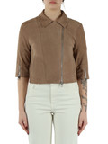 BEIGE | Giacca cropped in suede MIMI