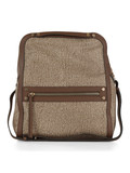 MARRONE | Borsa cross over Frame in tessuto OP