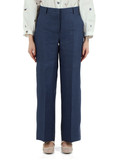 BLAU | MALIZIA Hose aus Leinen-Canvas