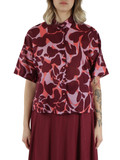 BORDEAUX | Camicia maniche corte in voile di cotone stampato