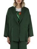 VERDE | Giacca monopetto oversize in lino