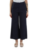 BLU SCURO | Pantalone gamba larga in cotone stretch