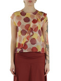 MULTICOLOR | Blusa a pois in seta e viscosa con rouches