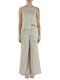 BEIGE | Tuta gamba larga in misto lyocell fluido