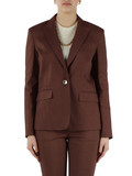 MARRONE | Giacca in lino e viscosa stretch FREDA