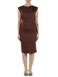 MARRONE | Abito in lino e viscosa stretch ALISSA