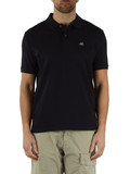 BLU SCURO | Polo in cotone piquet stretch con ricamo logo