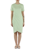 VERDE CHIARO | Abito drappeggiato in jersey di cotone