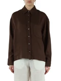MARRONE | Camicia oversize in lino