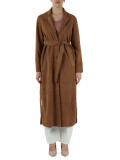 CAMMELLO | Giacca lunga in suede con cintura