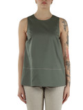 VERDE | Top svasato in popeline di cotone stretch