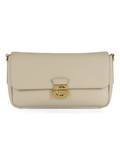 BEIGE | Borsa a spalla in pelle martellata C-ME LOCK Large
