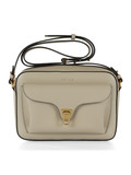 BEIGE | Borsa a tracolla in pelle martellata BEAT Large