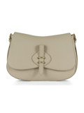 BEIGE | Borsa a spalla in pelle martellata MAVERY Large