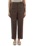 MARRONE | Pantalone in cotone e viscosa stretch