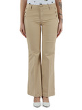 BEIGE | Pantalone svasato in gabardina di cotone