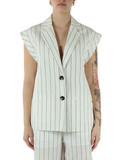 OFF WHITE | Giacca smanicata in lino e lyocell