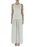 BIANCO | Abito lungo in doppio tessuto con dettagli cut-out