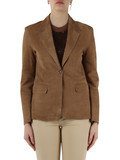 BEIGE | Giacca modello blazer in suede BEATRIZ