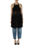 SCHWARZ | Gewebtes Georgette-Top ASSISI