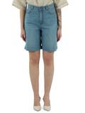 BLU CHIARO | Bermuda in denim di lino e cotone OZONO