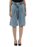 BLU | Bermuda jeans con pinces frontali
