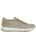 BEIGE | Sneakers slip on in tessuto e suede