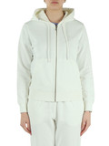 OFF WHITE | Felpa con zip e cappuccio in cotone garzato