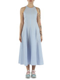 CELESTE | Abito midi in cotone seersucker