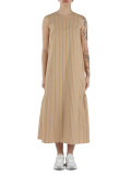 BEIGE | Abito midi in cotone a righe