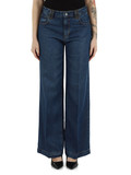 BLAU | Lyocell-Denim-Hose mit weitem Bein