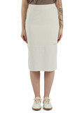 BEIGE | Gonna in doppio tessuto con scritta logo
