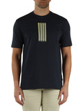 BLU SCURO | T-shirt in cotone con scritta logo a rilievo