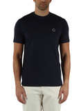 BLU SCURO | T-shirt in cotone con patch logo frontale
