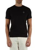 NERO | T-shirt in cotone con patch logo frontale