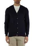 BLU SCURO | Cardigan in seta e cotone