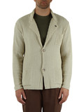 BEIGE | Doppelreihige Strickjacke aus Baumwollmischung