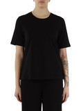 NERO | T-shirt in cotone stretch con logo a rilievo
