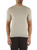 BEIGE | Maglia girocollo manica corta in cotone