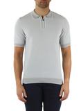 GRIGIO CHIARO | Polo con zip traforata in maglina di cotone