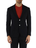 BLU SCURO | Giacca monopetto ARES in lana vergine stretch