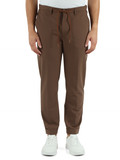 MARRONE | Pantaloni con coulisse in misto viscosa FEOLA226074