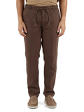 MARRONE | Pantalone con coulisse in lino ASKY GOLD 226