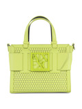 LIMETTE | Durchbrochene Handtasche mit Front-Logo-Plakette