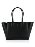 SCHWARZ | Tote-Tasche mit Logo-Patch auf der Vorderseite