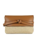 BEIGE | Pochette in paglia e pelle BELTY Mini