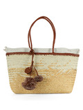 DUNKELGELB | PALOMA Large Tasche aus geflochtenem Stroh