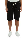 NERO | Bermuda cargo loose fit in cotone con ricamo logo