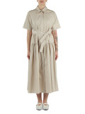 BEIGE | Abito chemisier in cotone FAUNA con cintura