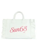BIANCO | BEACH: Borsa shopping CALI Midi in canvas con rouches